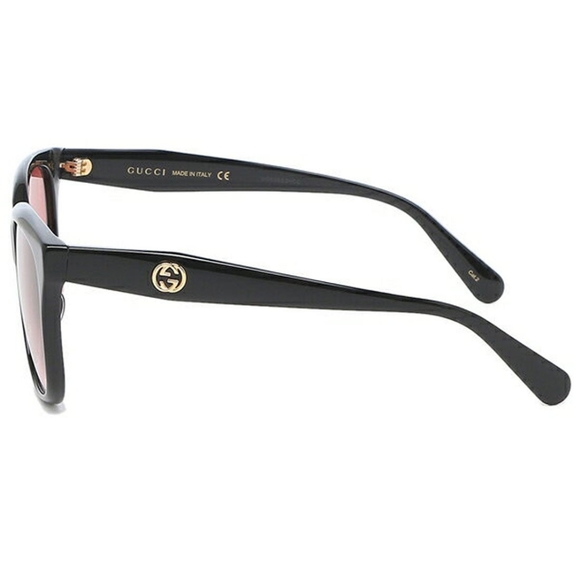 💯 - New- Gucci Sunglasses Women's GG0800SA 002 Black/Red Gradient Lenses 56mm - Picture 15 of 15